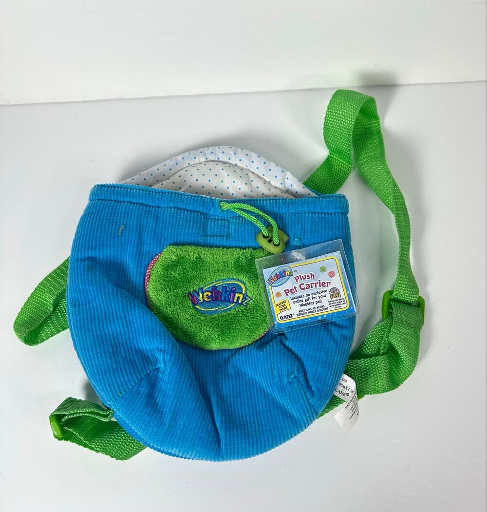 Ganz Webkinz Knapsack Carrier Pet Bag HC102 With Tag And Code